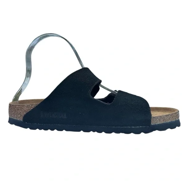 BIRKENSTOCK Arizona Soft Footbed Black Suede Leather Sandals US 8 8 1/2 A B New - Picture 13 of 16